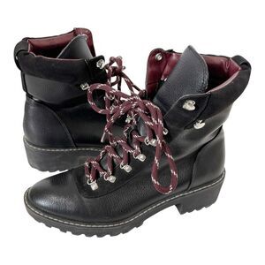 H&M Women’s Black Lace Up Fleece Lined Goth Chunky Combat Ankle Boots Size 6